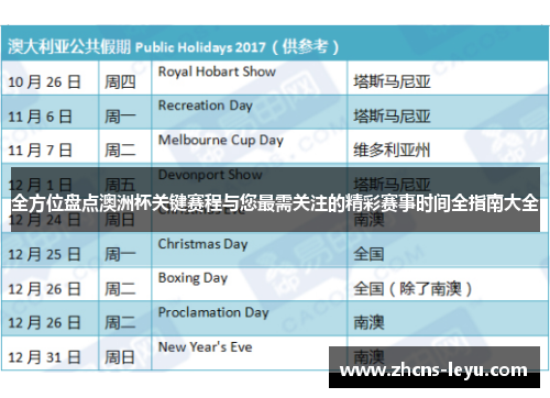 全方位盘点澳洲杯关键赛程与您最需关注的精彩赛事时间全指南大全 全方位盘点澳洲杯关键赛程与您最需关注的精彩赛事时间全指南大全